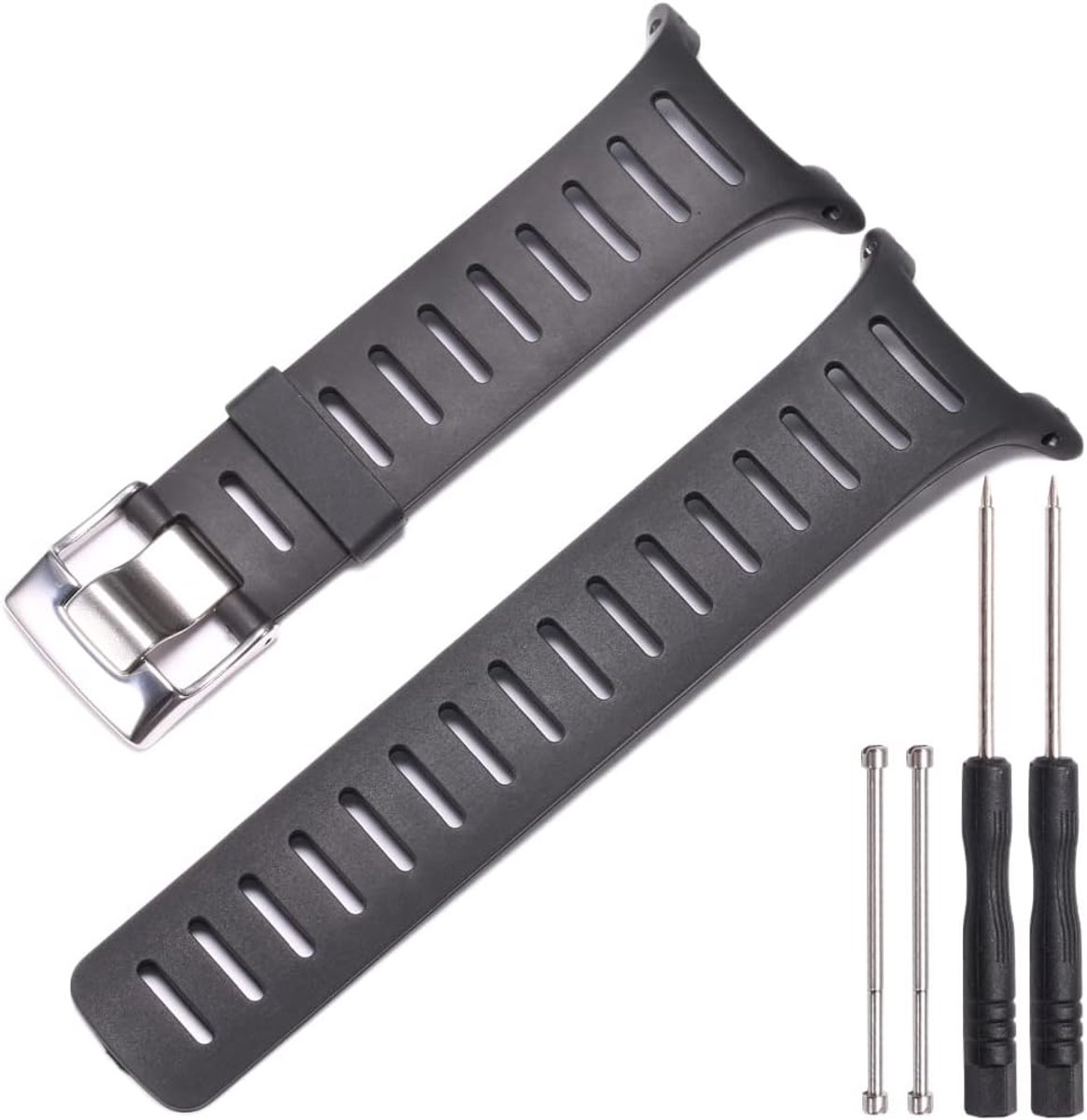 Horlogebandaccessoires compatibel met T1 T3 T4 rubberen band (zwart+gereedschap+schroef) - ShopVlot