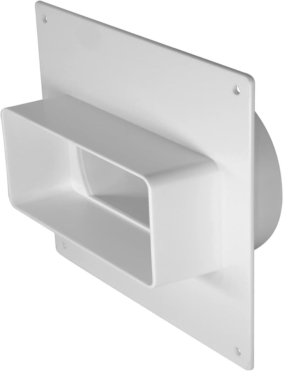 Adapter rechthoekig naar rond 110x55mm - Ø 100mm - kunststof met flens - verbindingsstuk voor luchtkanalen - ShopVlot