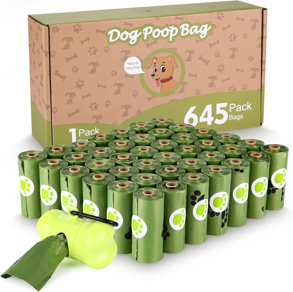 dog poop bags, dog accessories, dog poop bags for dogs, dog poop bag dispenser for dogs, corn starch dog poop bags - ShopVlot