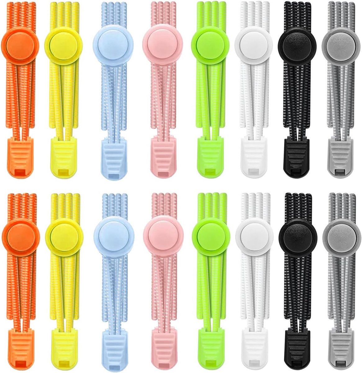 BetterJonny 8 paar elastische veters zonder strikken, sportieve elastische veters met snelsluiting, rubberen - ShopVlot