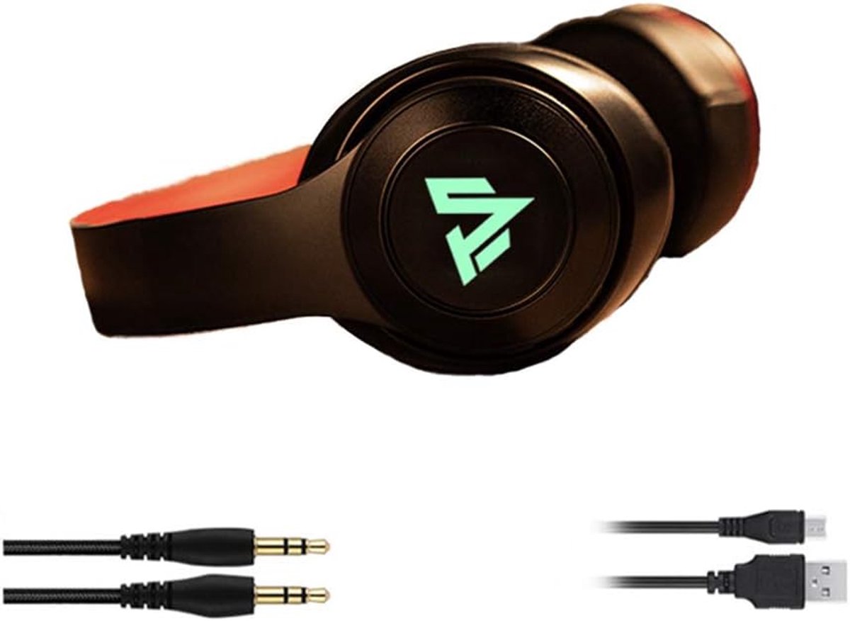 Head-mounted Luminous Bluetooth Music Headset Sports Headset Gaming Headset Heavy Bass Active Noise Cancelling - ShopVlot