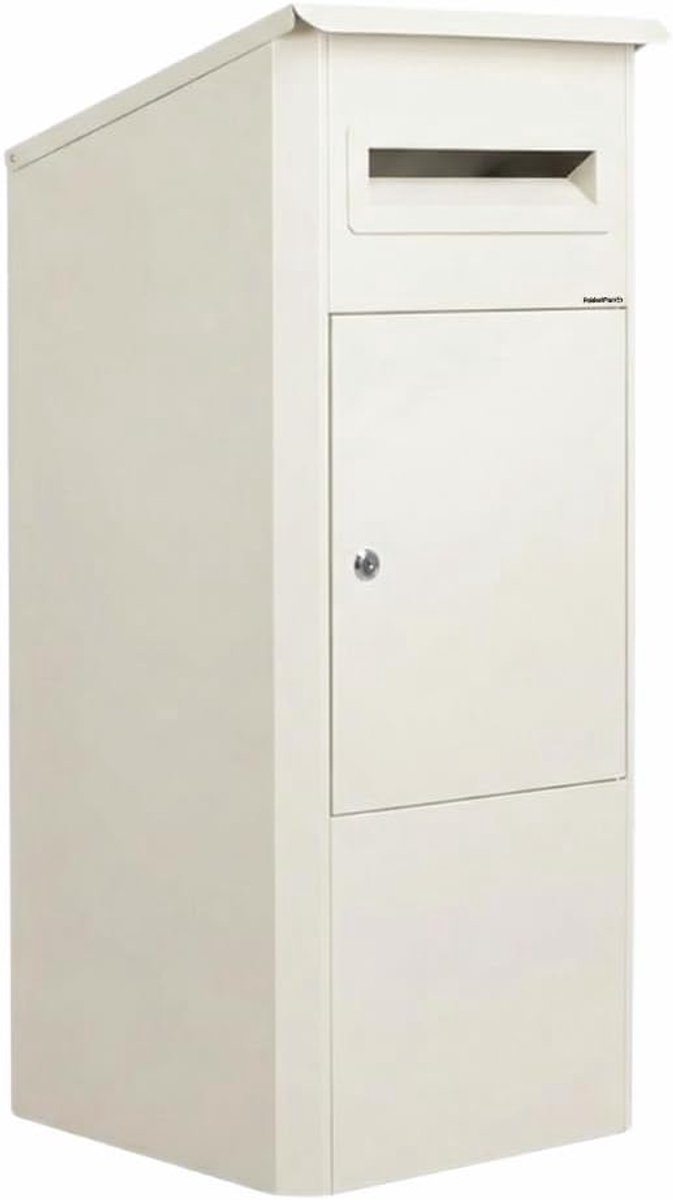 Package box – mailbox for parcel – galvanised steel – RAL9010 – white – free to place or on the floor, on the wall or - ShopVlot