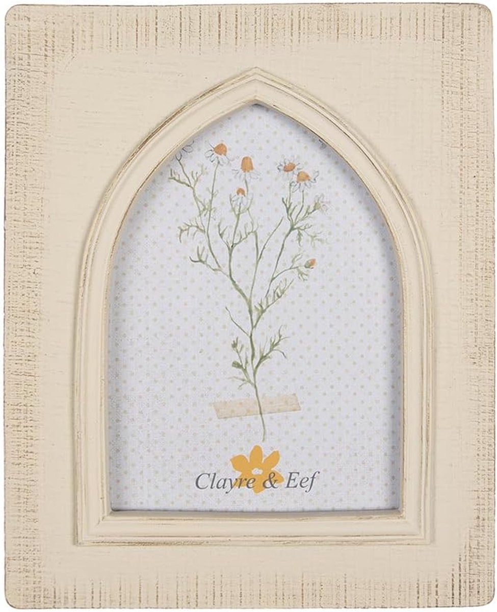 Clayre & Eef Photo Frame 10x15 cm Beige Plastic Glass Rectangle Photo Frame - ShopVlot
