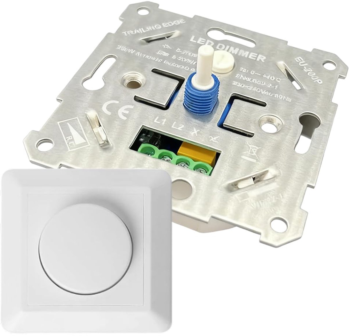 LED Dimmer Schakelaar - Draai Dimmer 220-240 V - Geschikt voor LED en Halogeen - Eenvoudig de helderheid instellen - ShopVlot