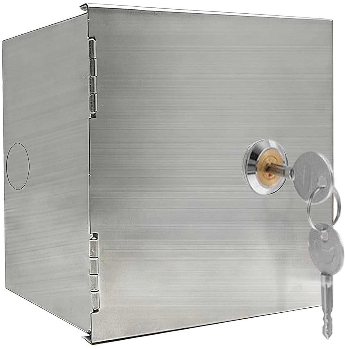 Afsluitbare waterdichte schakelkast 12 x 12 x 9,5 cm met roestvrijstalen behuizing voor buitenstopcontact en sleutelbeveiliging, ideaal voor veilig gebruik