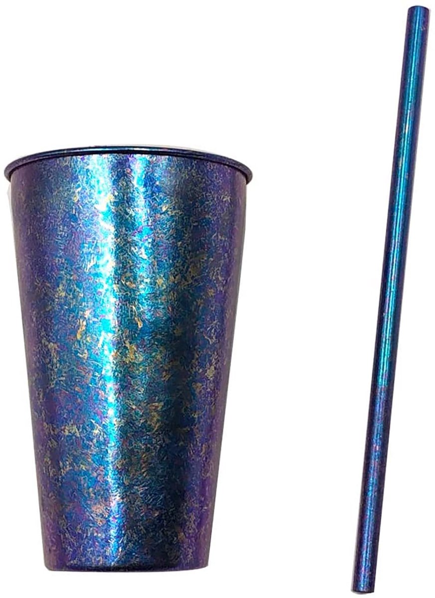 Solidchoice - Draagbare Titanium Drinkbeker met Rietje