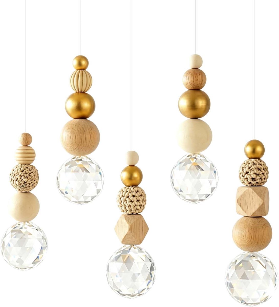 Glazen zonnevangers 5 stuks - kant-en-klaar gemonteerd - hoogwaardig glas - decoratie voor huis en tuin - ShopVlot