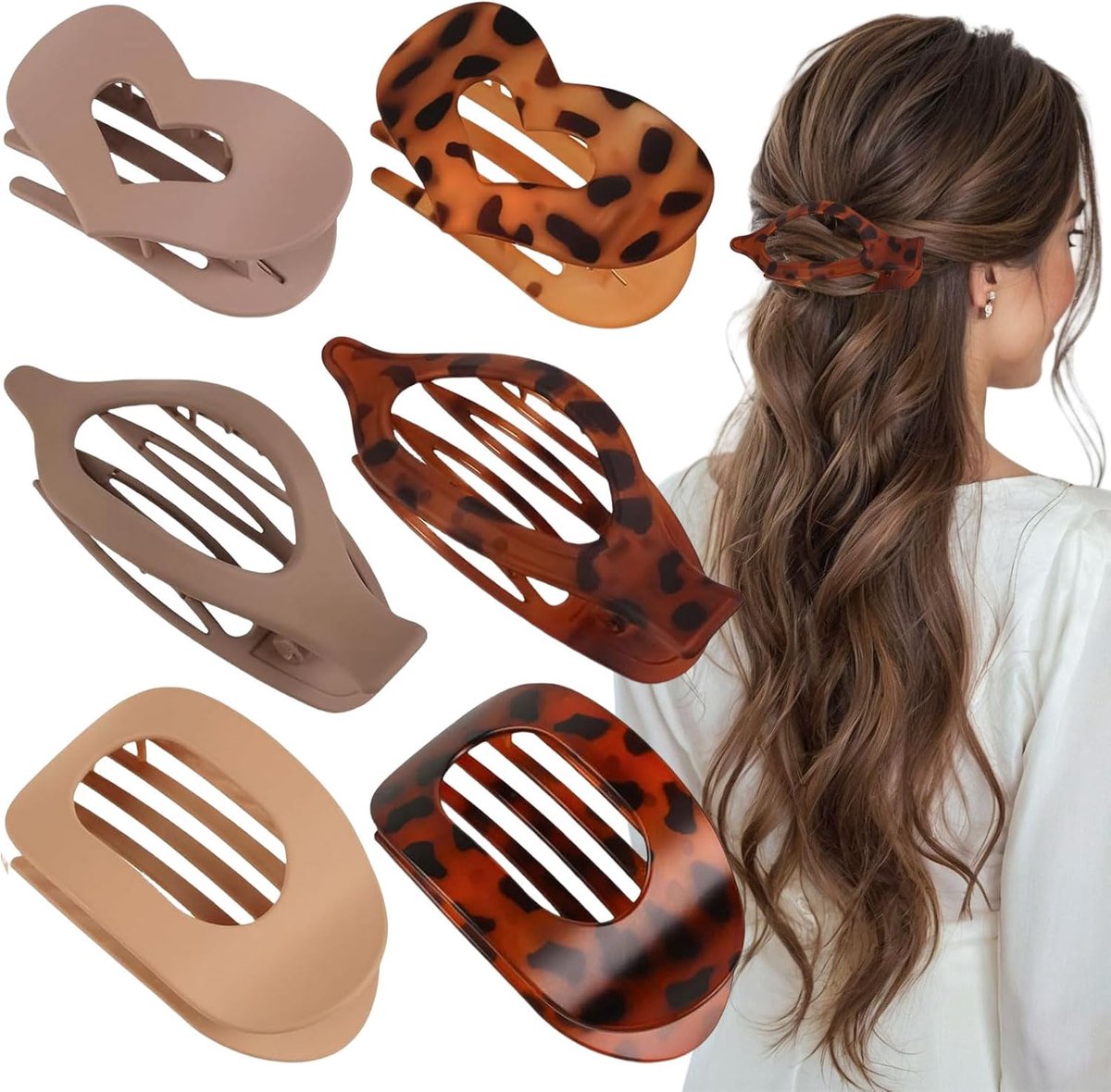 Haarspelden set 6 stuks - ergonomisch gebogen - matte non-slip haarclips - voor elk haartype - ShopVlot