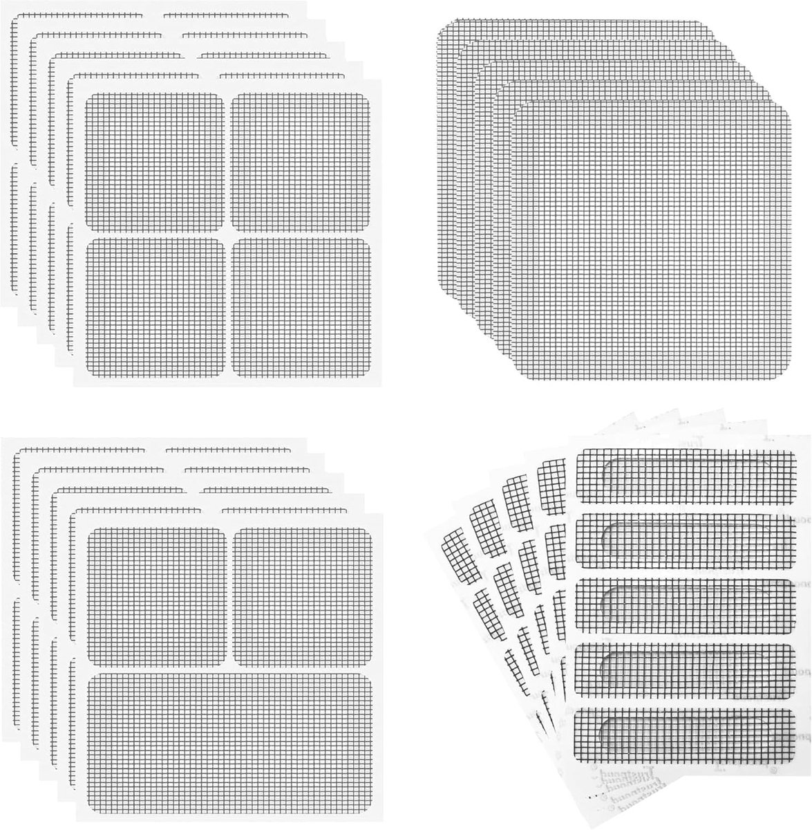 Raamhorreparatie set - 20-delige zelfklevende glasvezel patchset - zware stofgrijs - voorkomt insecten - ShopVlot