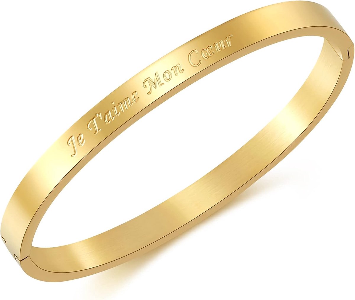Vrouwenarmband boodschap - roestvrij staal - gepersonaliseerd goud - inspirerende boodschap - ShopVlot