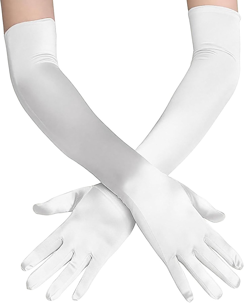 Lange satijnen handschoenen 55 cm - elegant - Audrey Hepburn stijl - ideaal voor bruiloften - ShopVlot