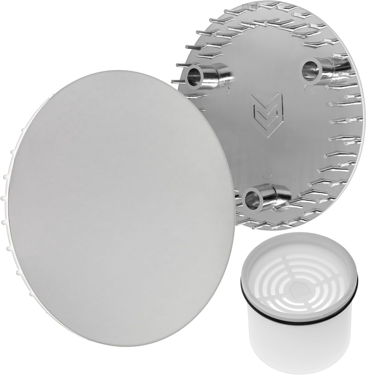 Doucheafvoer set Ø 115 mm - Chroom ABS deksel - Voor douchebak met Ø 90 mm afvoer - Geschikt voor Viega Tempoplex - ShopVlot