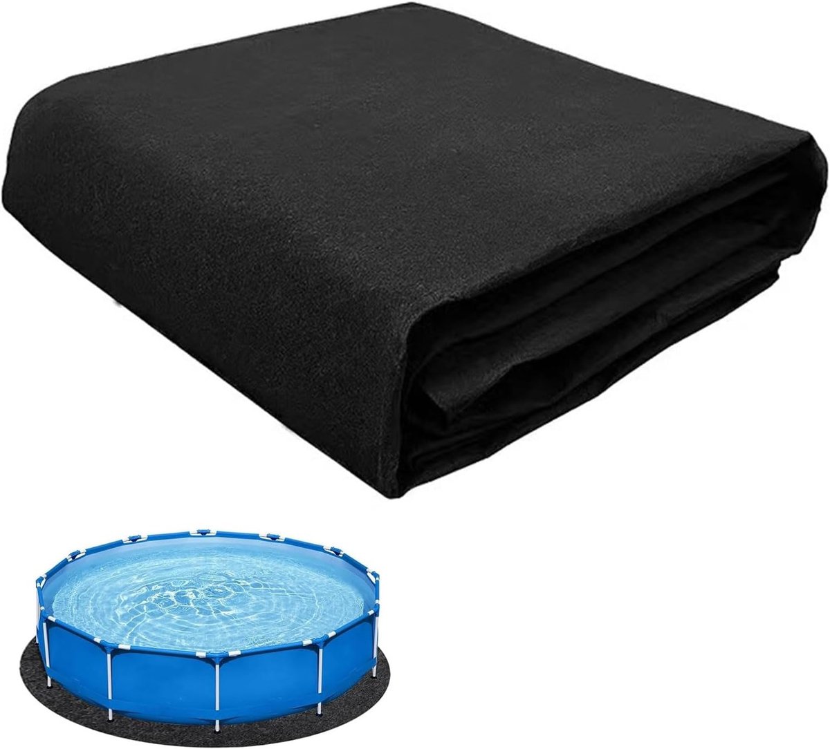 Poolmat Rond 370CM - Hoogwaardig Polyester - Naadloos en Robuust - Bescherming voor Zwembaden - ShopVlot