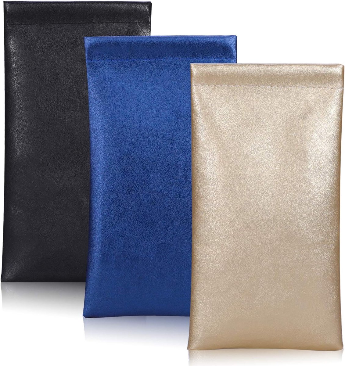 Zonnebril etui 3-pack - PU leer - zacht en draagbaar - ideaal voor reizen - ShopVlot