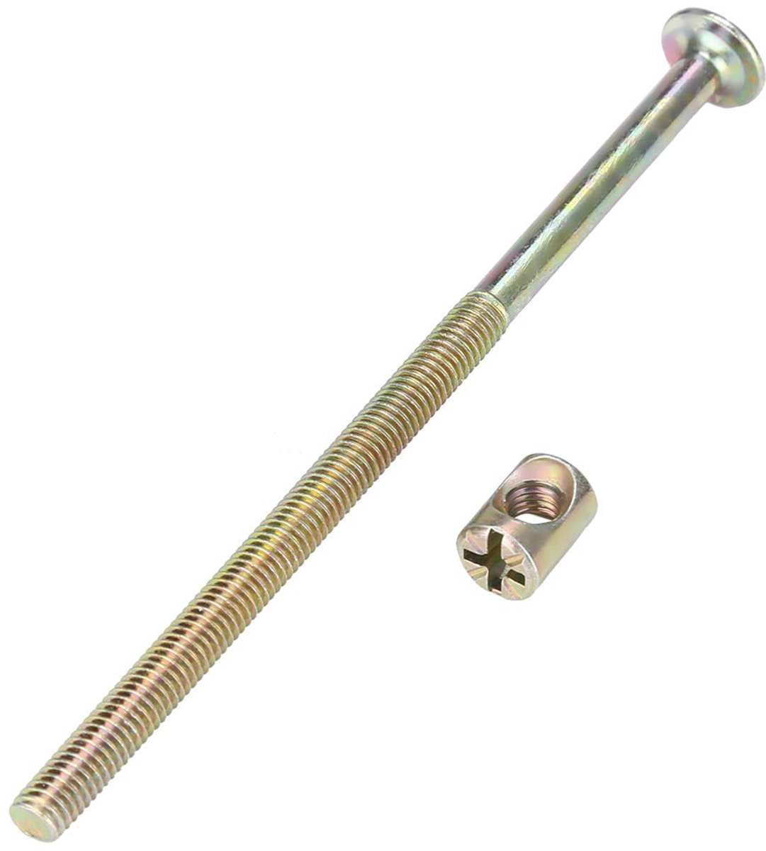 M6 meubelbout 150mm - 10 stuks koolstofstaal - met 6mm barrel nuts - voor stevige verbindingen - ShopVlot