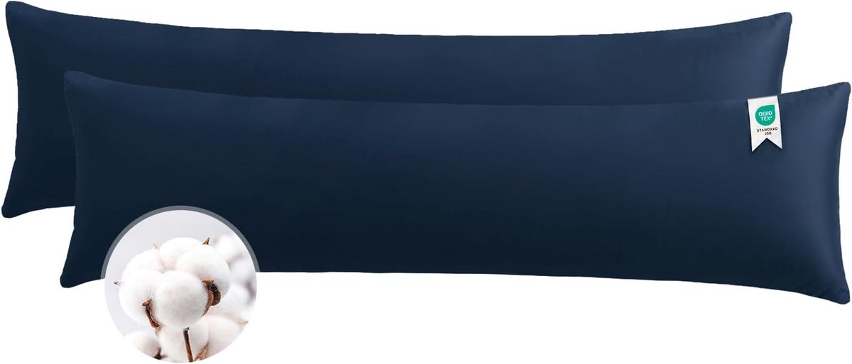Sierkussenhoes 40 x 145 - Katoen - Zachte hoes met rits - Ideaal voor zijslapers - ShopVlot