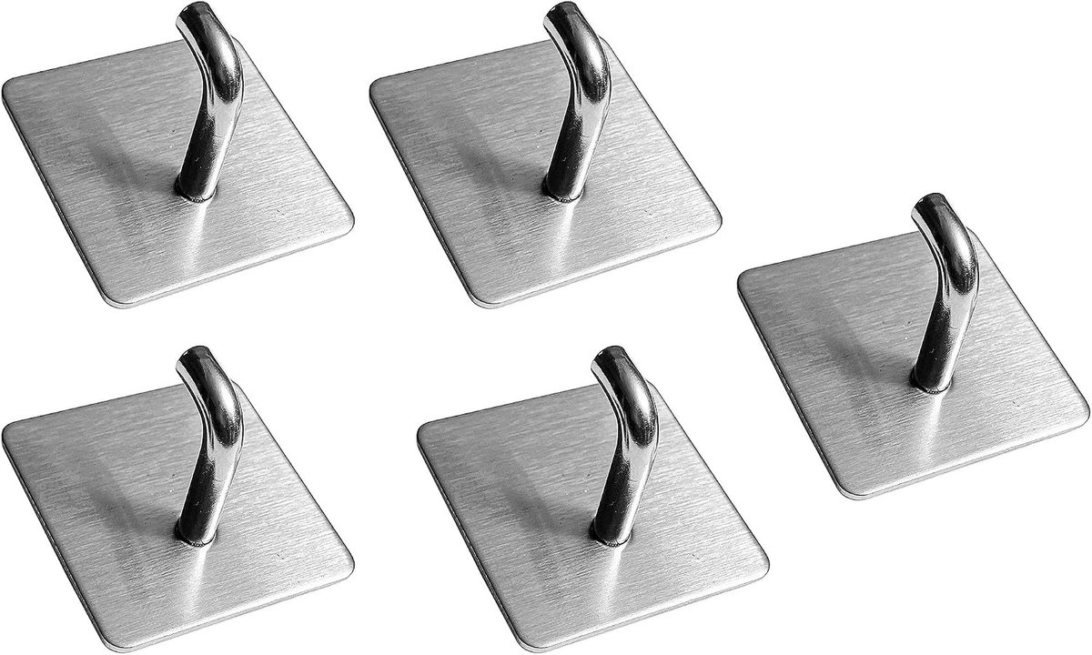 Haken set van 5 - sterke haken - model B - ideaal voor keuken en badkamer - ShopVlot