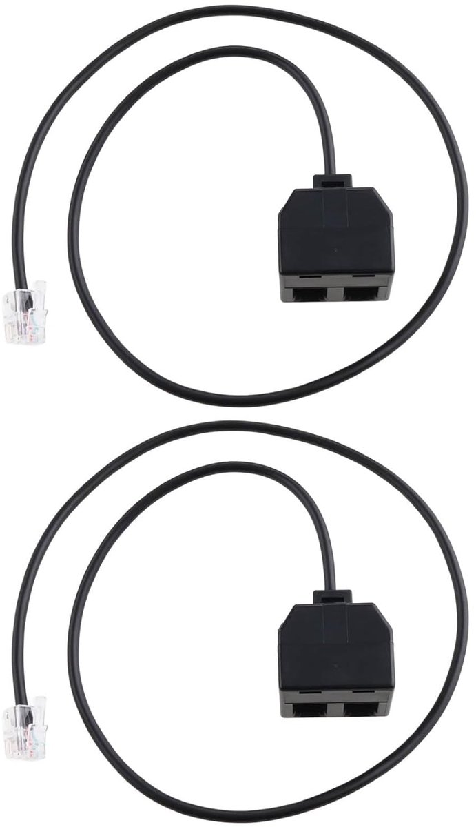 Telefoon trainingsadapter Y splitter 50cm - RJ9 4P4C - Zwart - Flexibel gebruik - ShopVlot