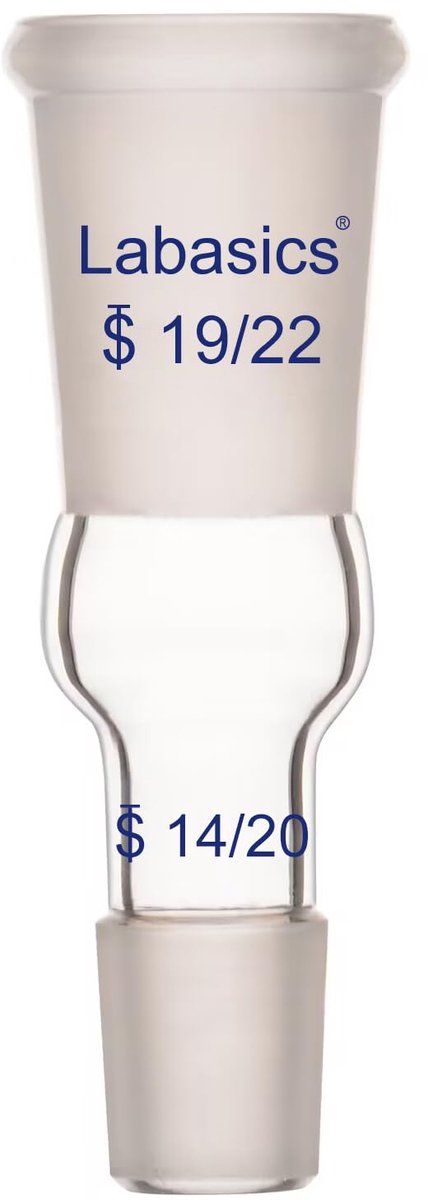 Laboratorium adapter 24/40 naar 19/22 - borosilicaatglas - vergrootadapter - duurzaam en herbruikbaar - ShopVlot