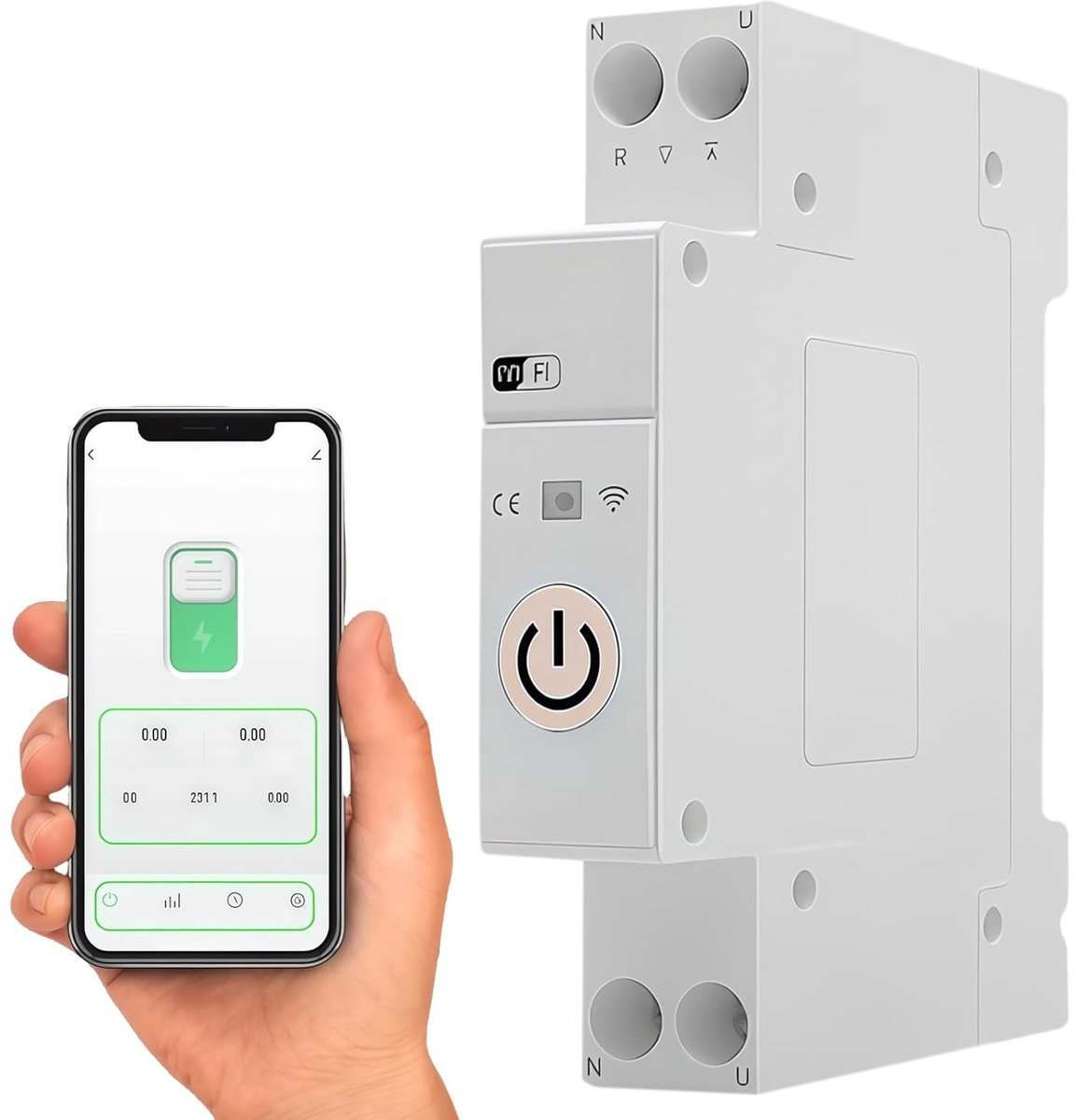 Smart WiFi Schakelaar - DIN Rail 1P+N 16A-63A - Compatibel met Alexa & Google Home - Slimme automatisering op afstand - ShopVlot