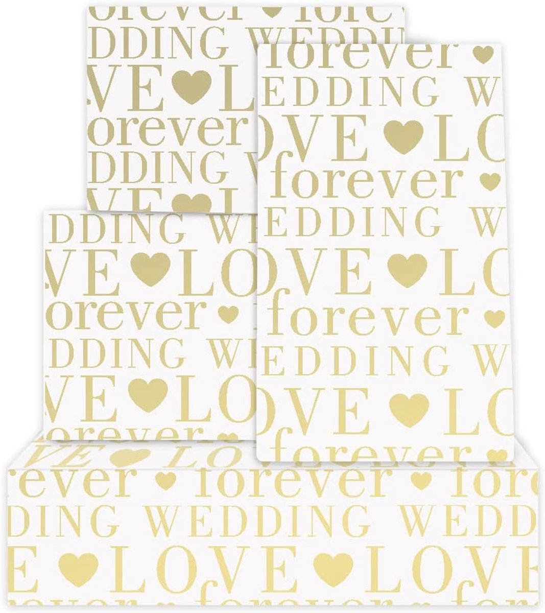 Inpakpapier voor bruiloften - witte en gouden folie - elegant design - perfect voor geschenken - ShopVlot