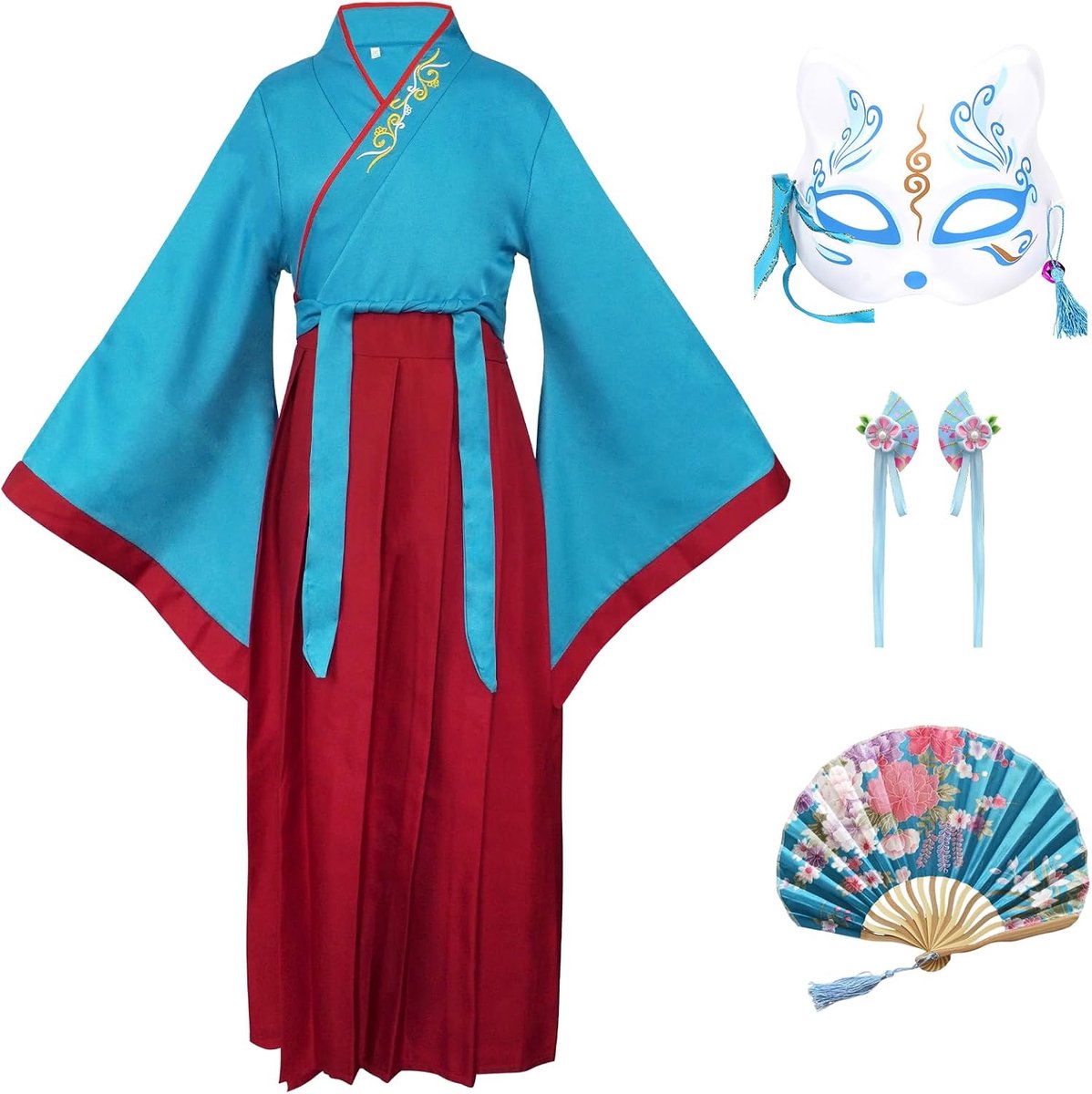 Hanfu Costumes for Kids, Traditional Chinese Children's Clothing, Chinese Cosplay Costume for Boys and Girls with Hair - ShopVlot
