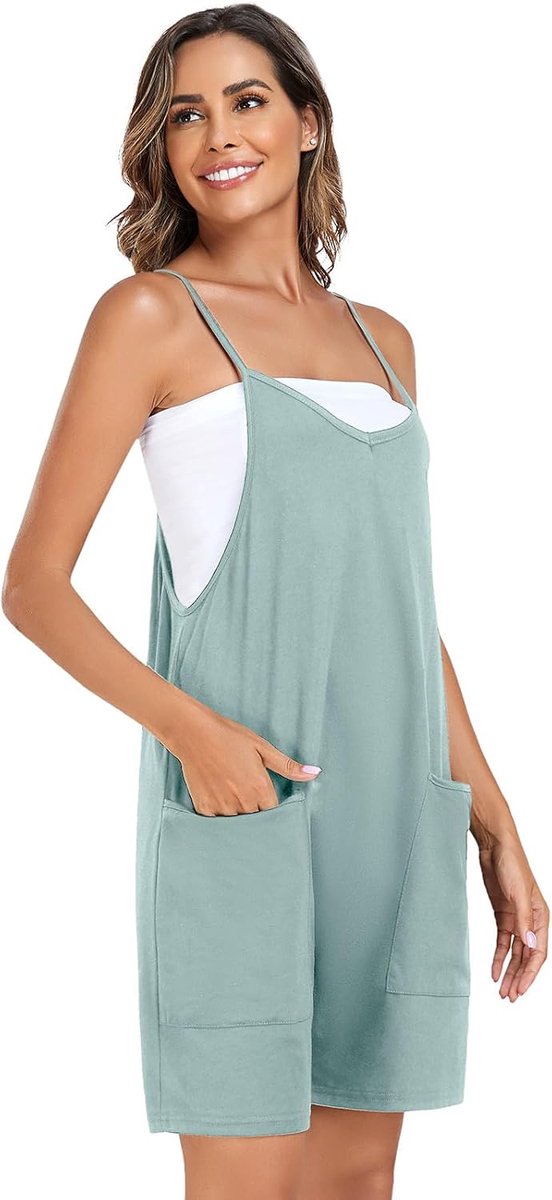 VUTRU Stylish loose fit overalls - trendy women's summer jumpsuits with spaghetti straps, pockets and versatile - ShopVlot