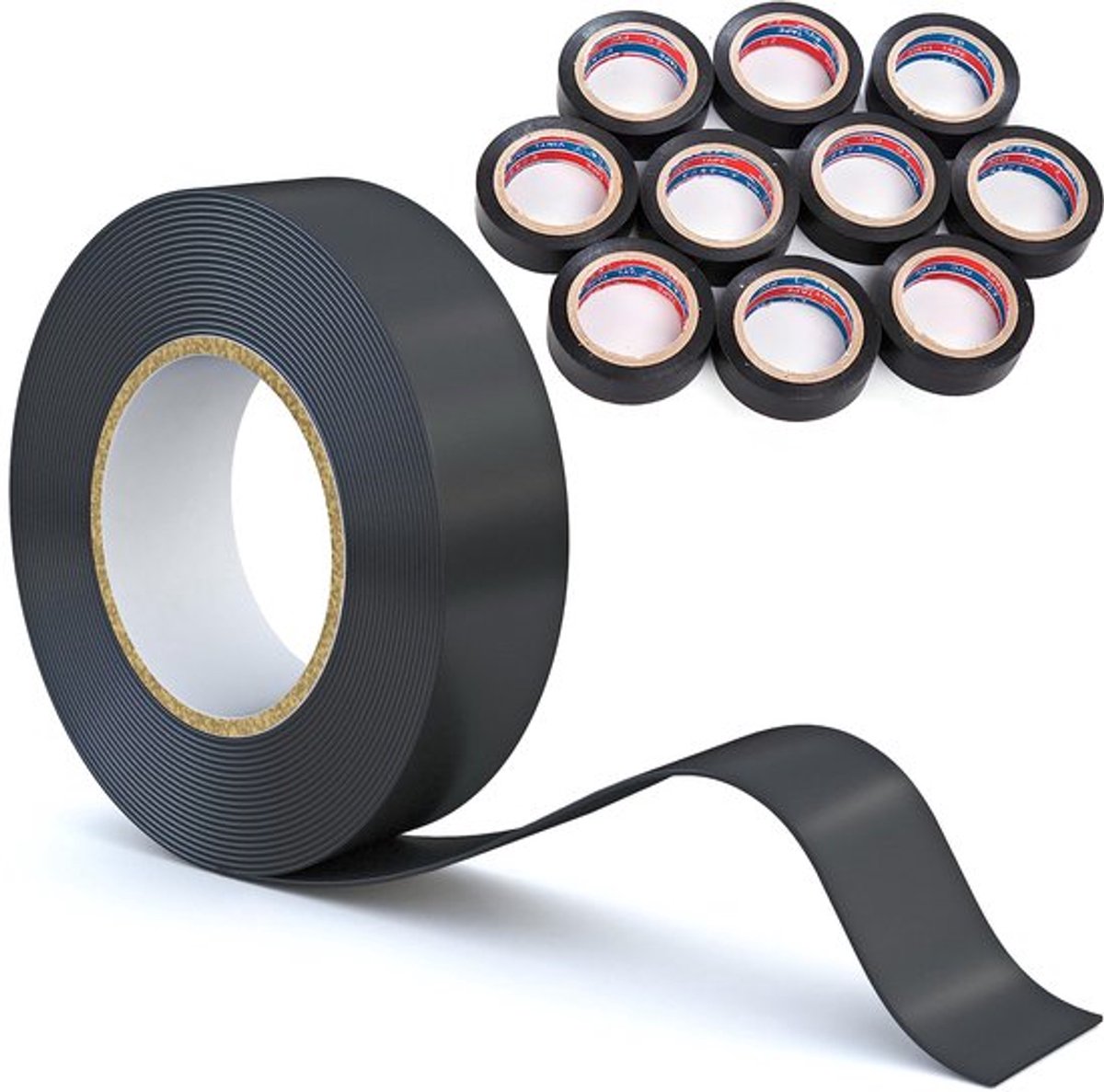 10-Pack Waterproof Isolatietape 18mm x 5m - Zwart, Perforatiebestendig, Voor Elektrisch Gebruik