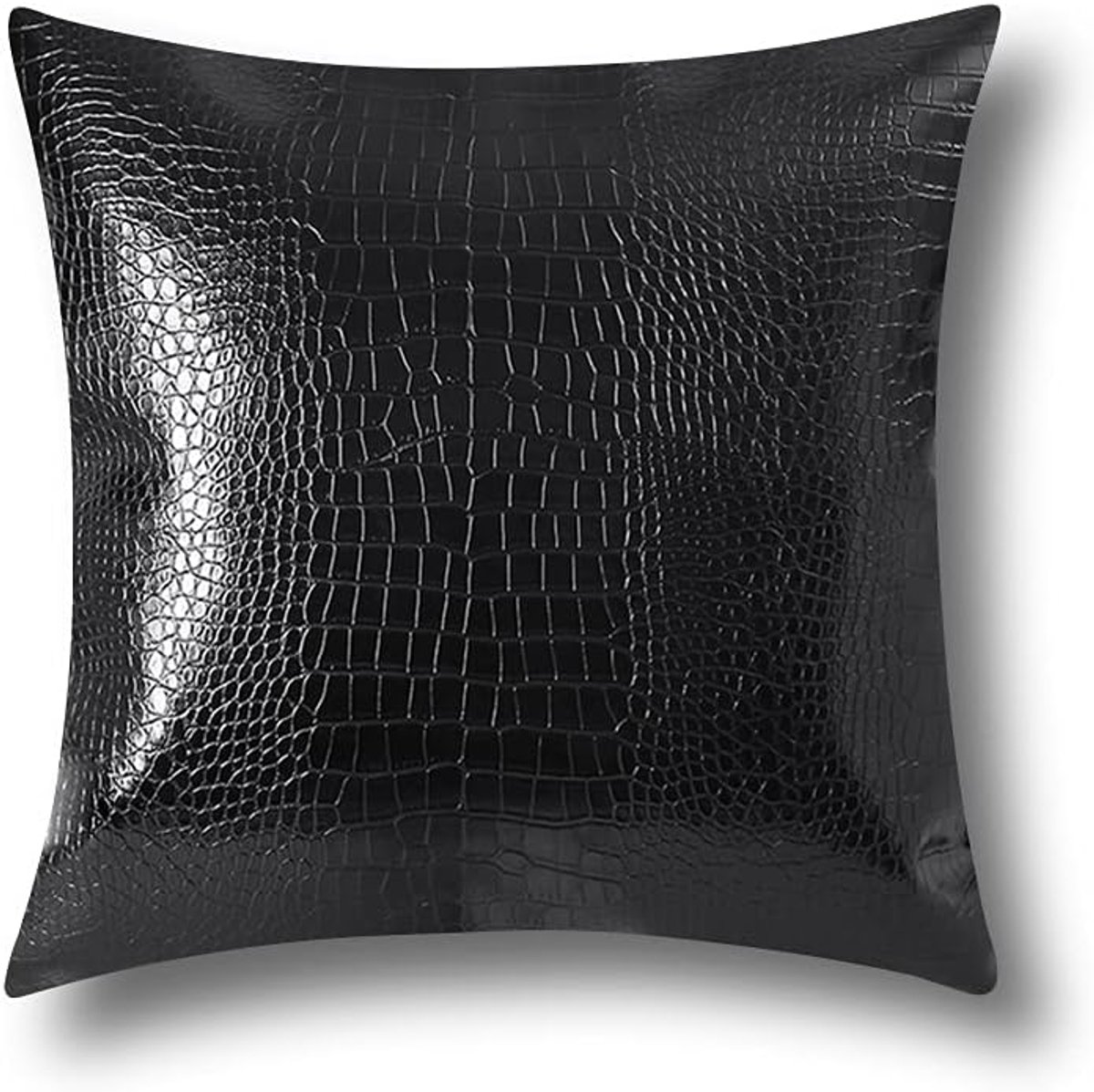 Sierkussen 18 x 18 Inch - Zwart PU Faux Leer - Waterafstotend - Luxe uitstraling voor jouw interieur - ShopVlot