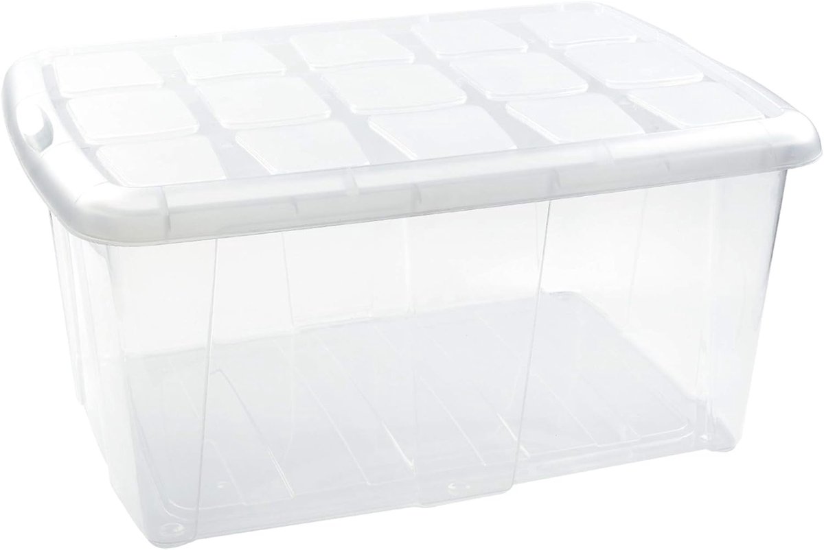 Opbergdoos 60 Liter - Transparant plastic - Robuust en duurzaam - Ideaal voor organisatie - ShopVlot