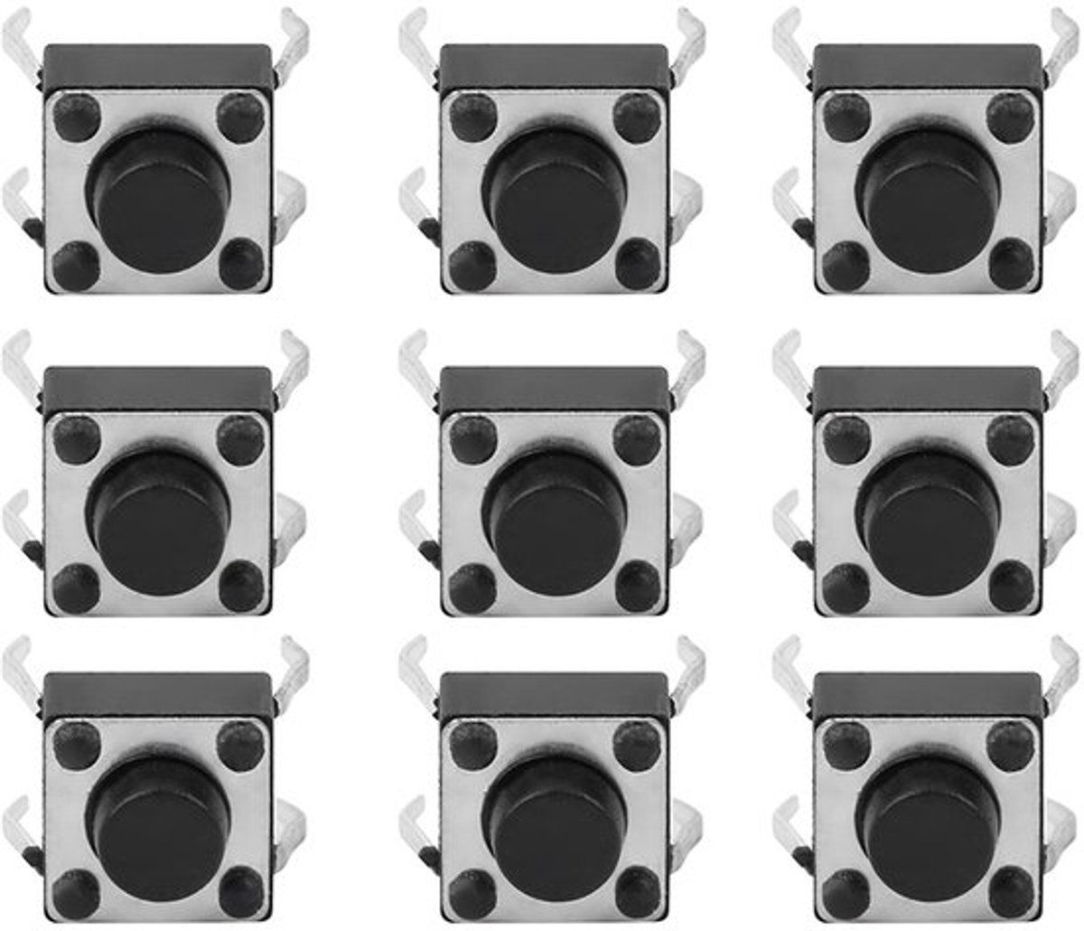 100 Stuks Mini Drukknopschakelaars voor Diverse Toepassingen