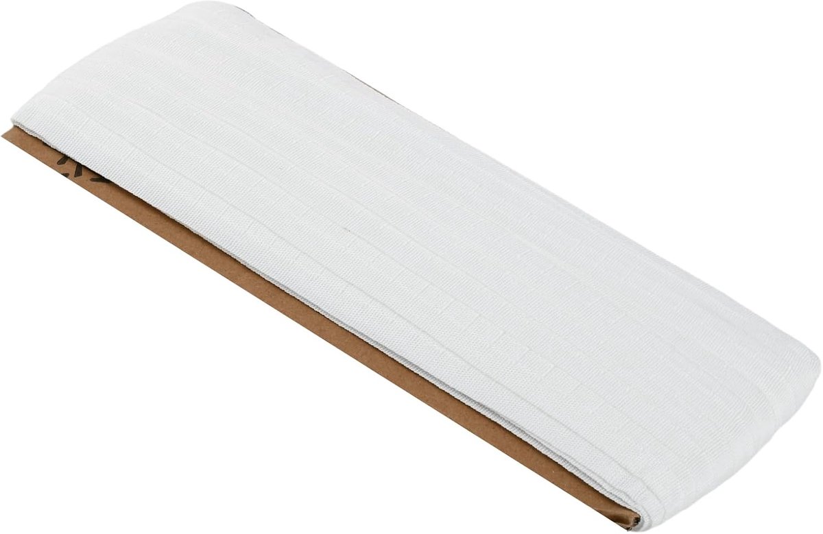 SnelShoppen - Gordijnband 30 m x 2.5 cm Wit, Universele Naaiband voor Gordijnen, Plisseerband voor Raamgordijnen, Deurgordijnen en Douchegordijnen