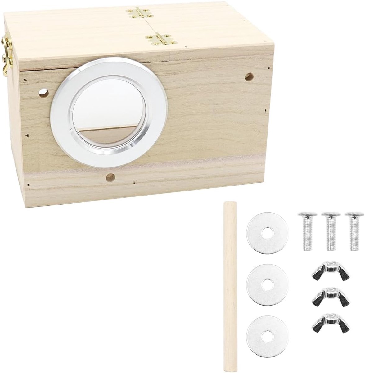 Vogelhuisje Nestkast Transparant - Houten Vogelkooi voor Parkieten en Vinken - Duidelijke Observatie - ShopVlot