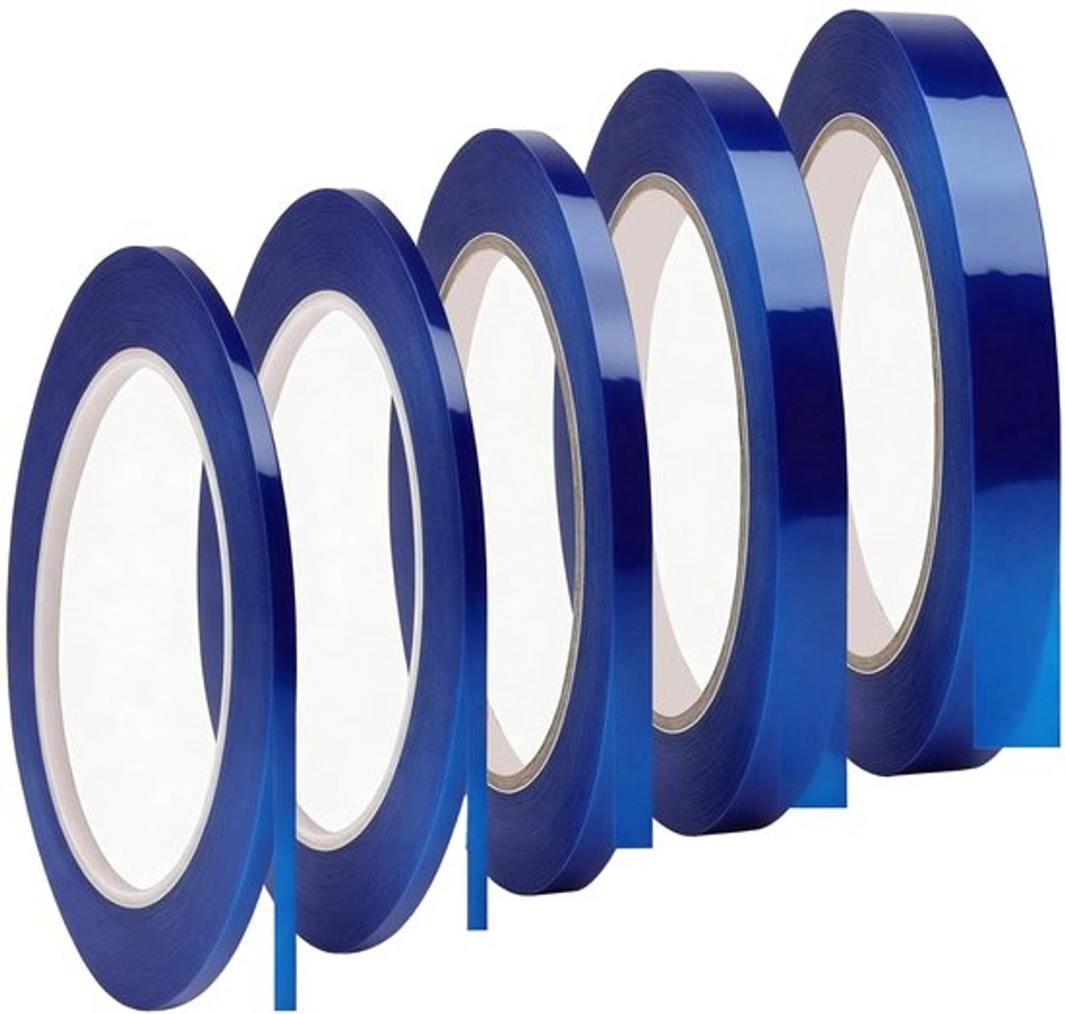 Maskingtape - 5 Rollen - Zelfklevend - Schildertape - Fineline-tape - 3/5/10/12 mm x 50 m - Voor Schilderwerk - Afplaktape