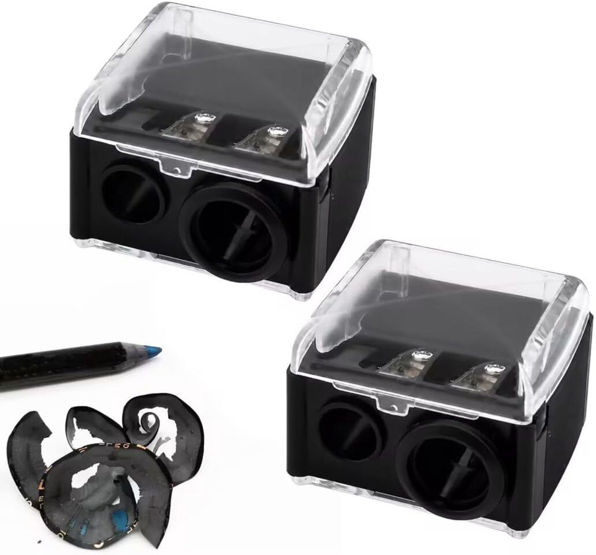 Make-up puntenslijper 2 stuks - universele puntenslijper voor dikke en dunne potloden - ShopVlot