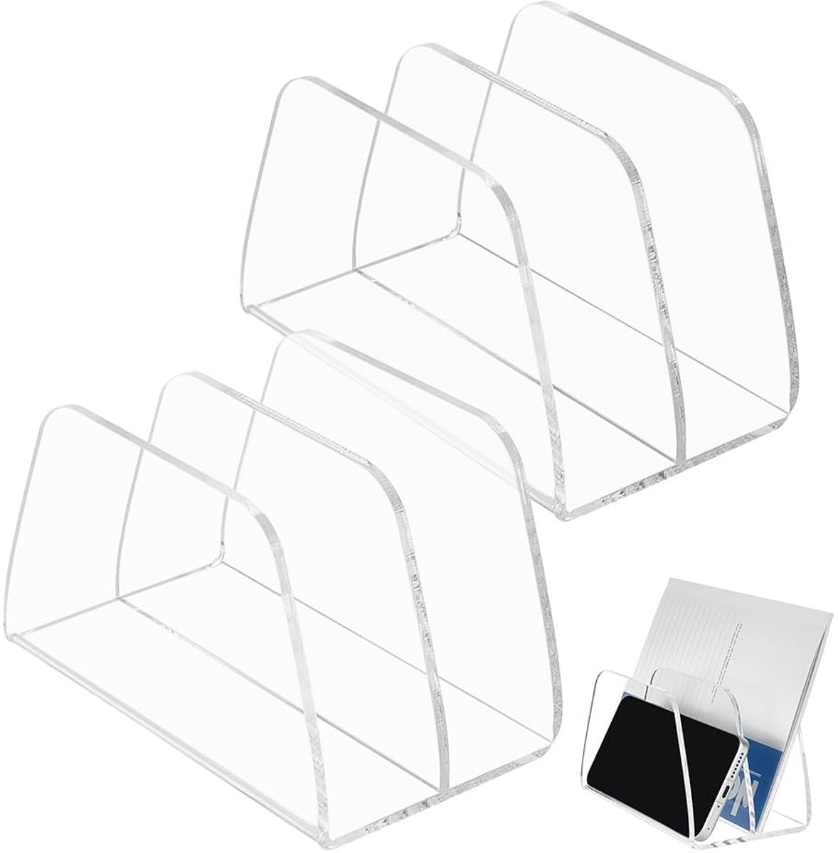 Solidchoice - Set van 2 Acryl Mail Organizers voor Documenten en Brieven