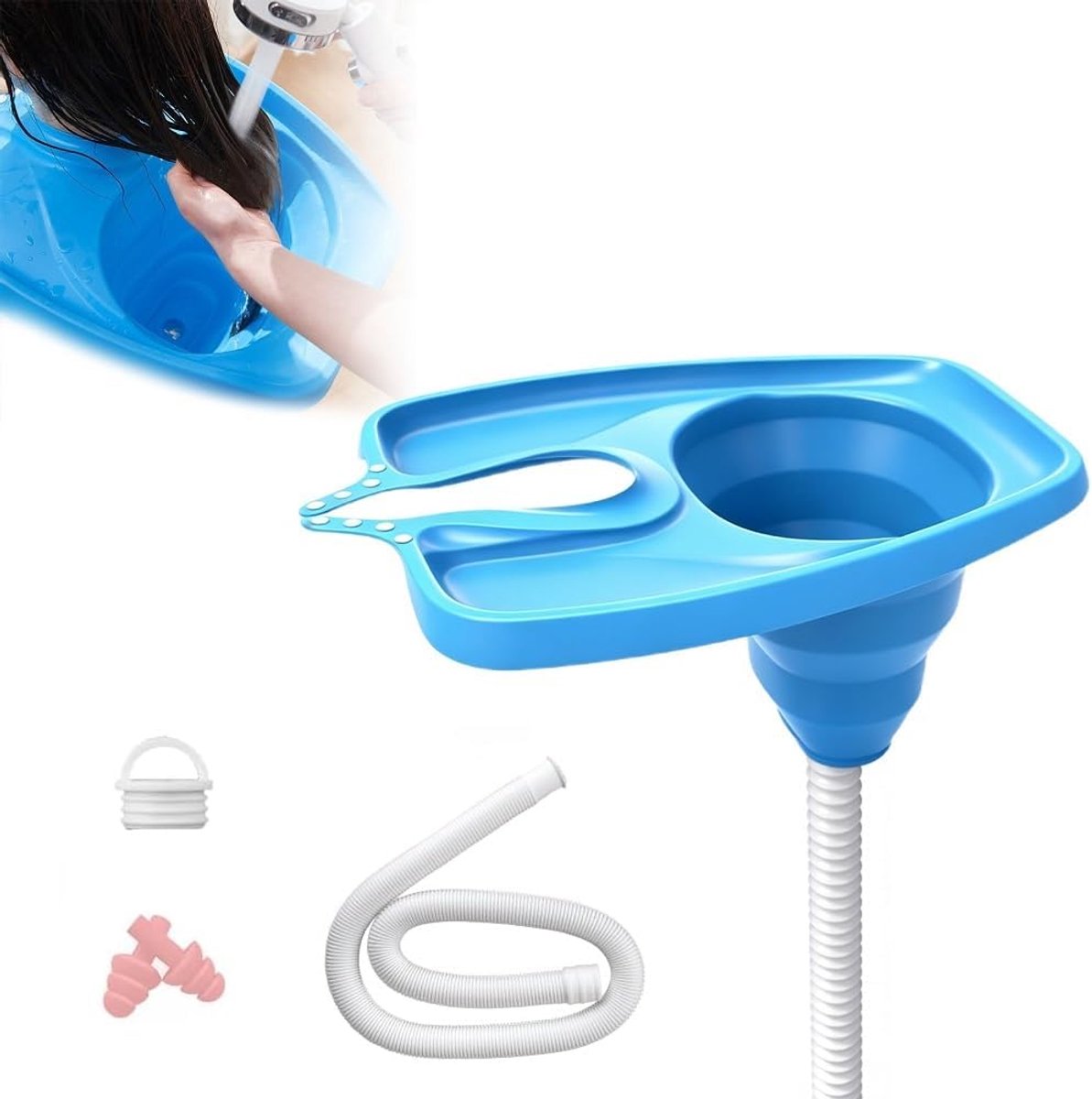 Haarwastafel bed - mobiele shampoo-wastafel - opvouwbaar en draagbaar - ideaal voor bedliggend wassen - ShopVlot
