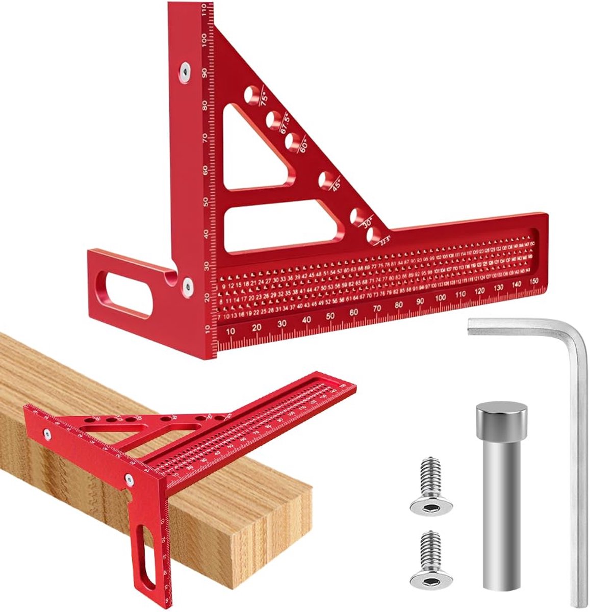 3D Mitre Angle - 22,5-90 graden - Aluminiumlegering - Precisie meetinstrument voor houtbewerking - ShopVlot