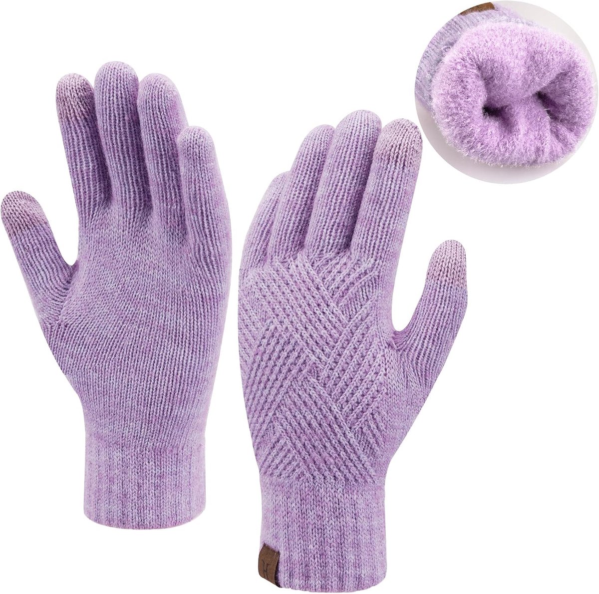 Winterhandschoenen dames - warme touchscreen handschoenen - gebreid - fleece gevoerd - ShopVlot