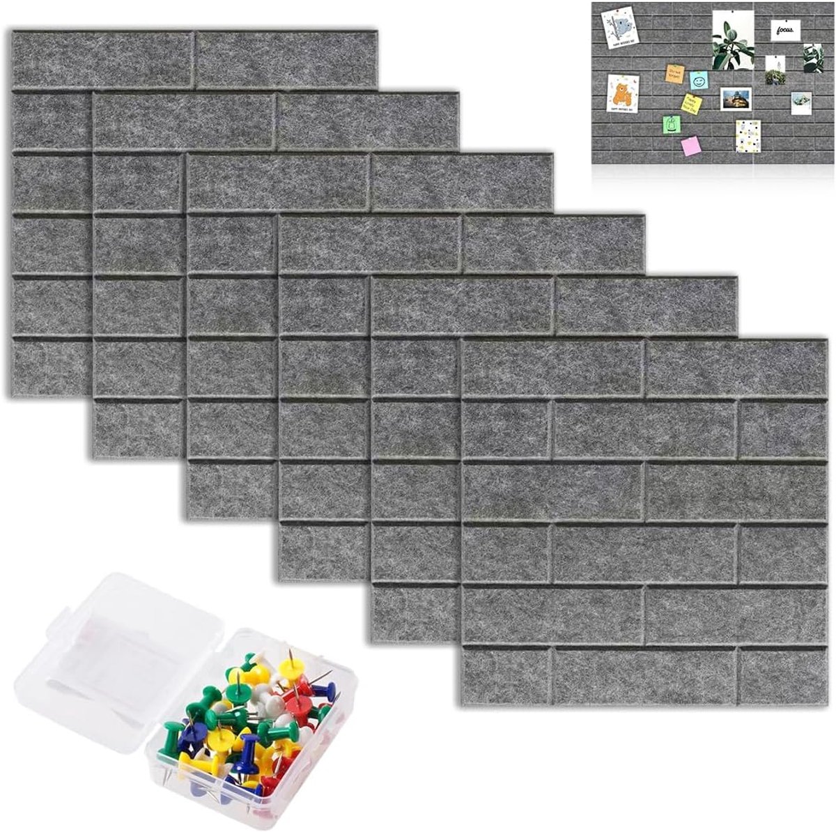 Prikbord 30 x 30 cm - Vilt - Zelfklevend - Creatief wanddecoratie voor thuis - ShopVlot