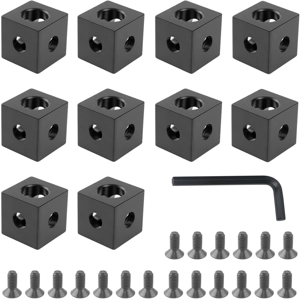 Solidchoice - Pack van 10 Aluminium Profielen 15 x 15 - Inclusief Connectoren en Schroeven