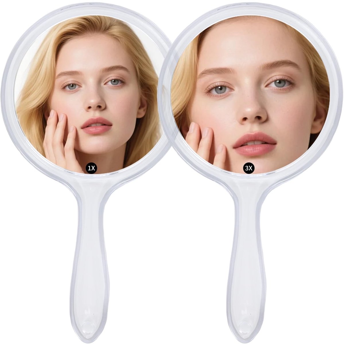 Solidchoice - Dubbelzijdige Handspiegel Set van 2