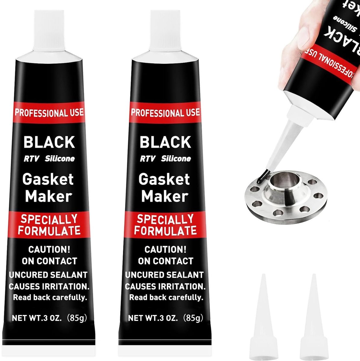 Motorlijm 2 x 50 ml - hittebestendige motorafdichting - zwarte motorreparatielijm - ideaal voor motorreparatie - ShopVlot