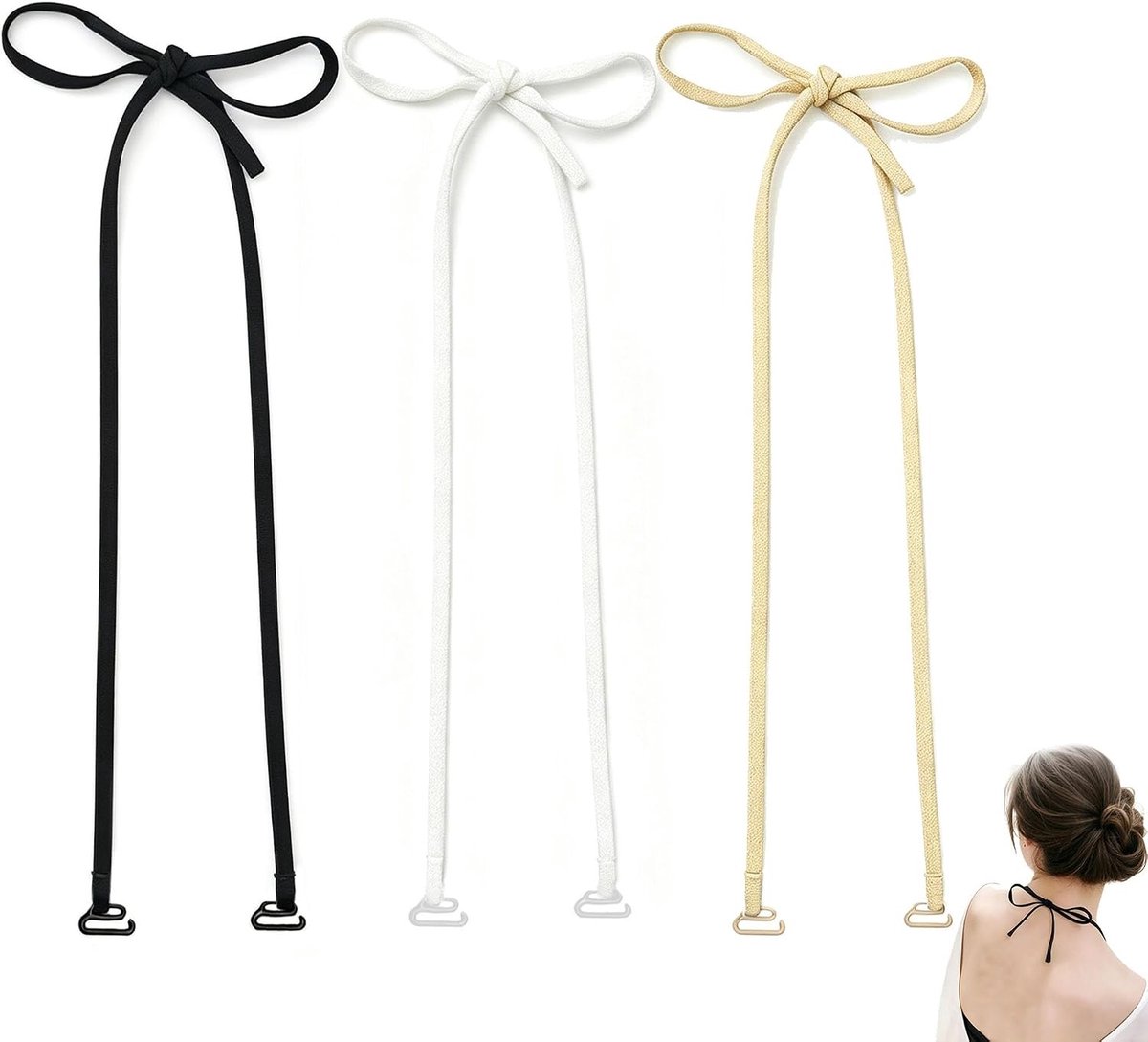 3 Paar Verstelbare Removable Bh-Haakjes met Plastic Gesp - Antislip Lingerie Straps voor Zelfbindende Bh's en Vervangingen
