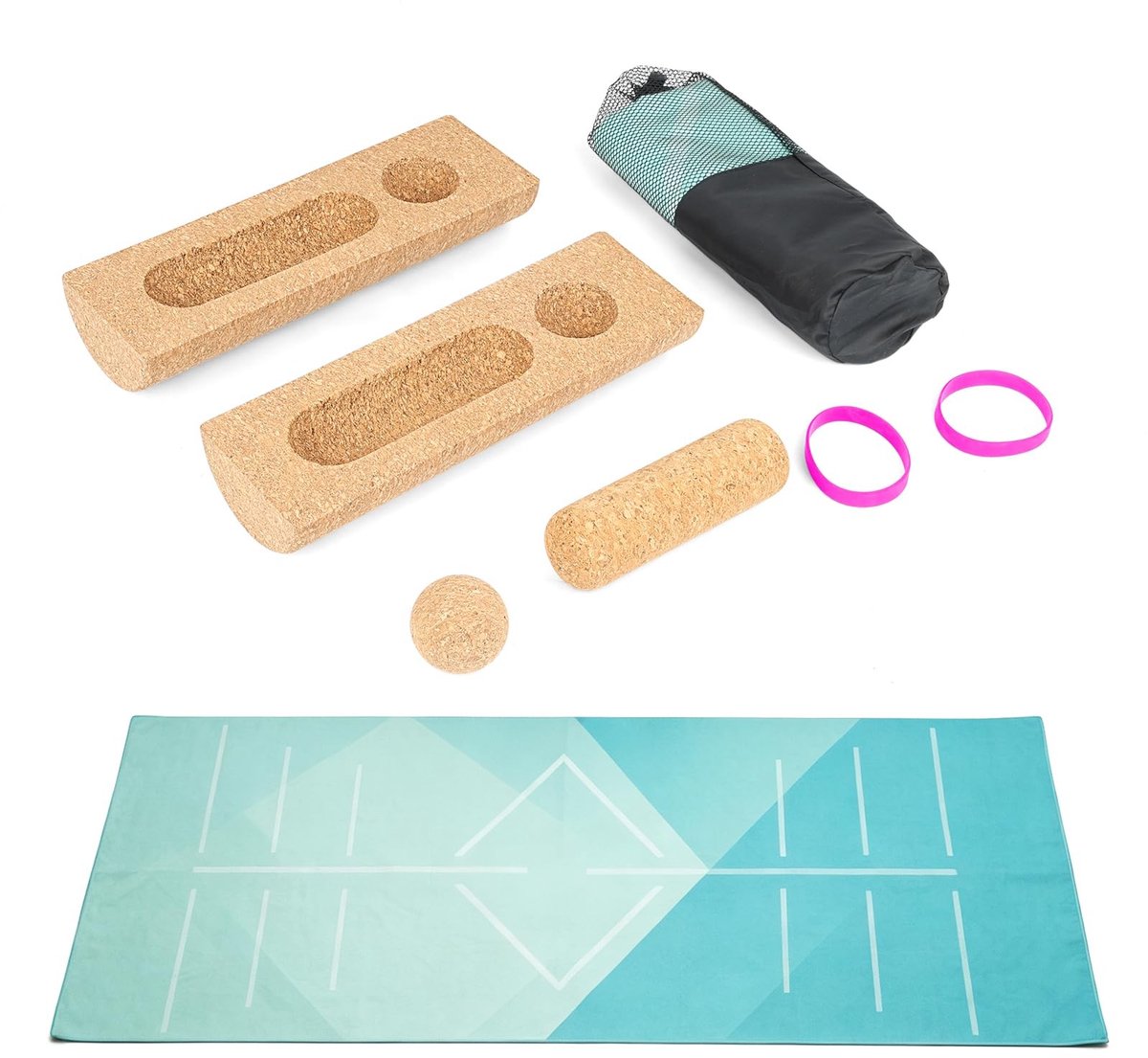 Solidchoice - Compleet Kurk Balance Board Set met Yogamat en Accessoires