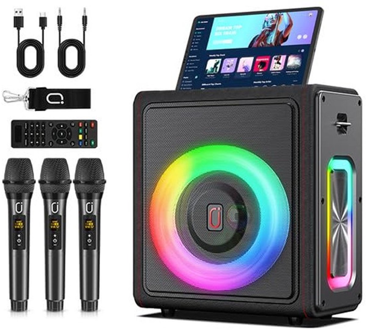 Solidchoice - Draadloos Karaoke-systeem met 2 Microfoons