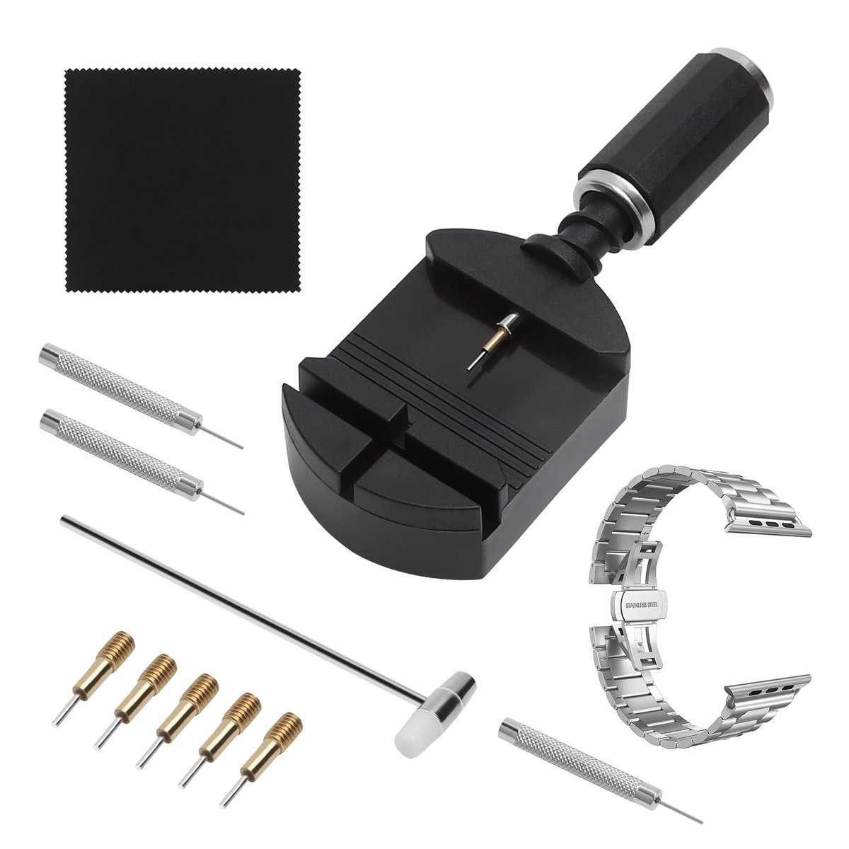 Solidchoice - 11-delige Horloge Reparatie Kit met Spring Pin Tools