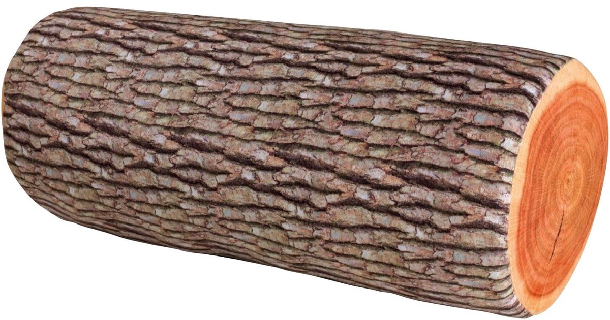Creatief Kussen van Natuurlijk Hout voor Sofa en Stoel - Zacht en Comfortabel Nekrol Kussen in Boomstam Design