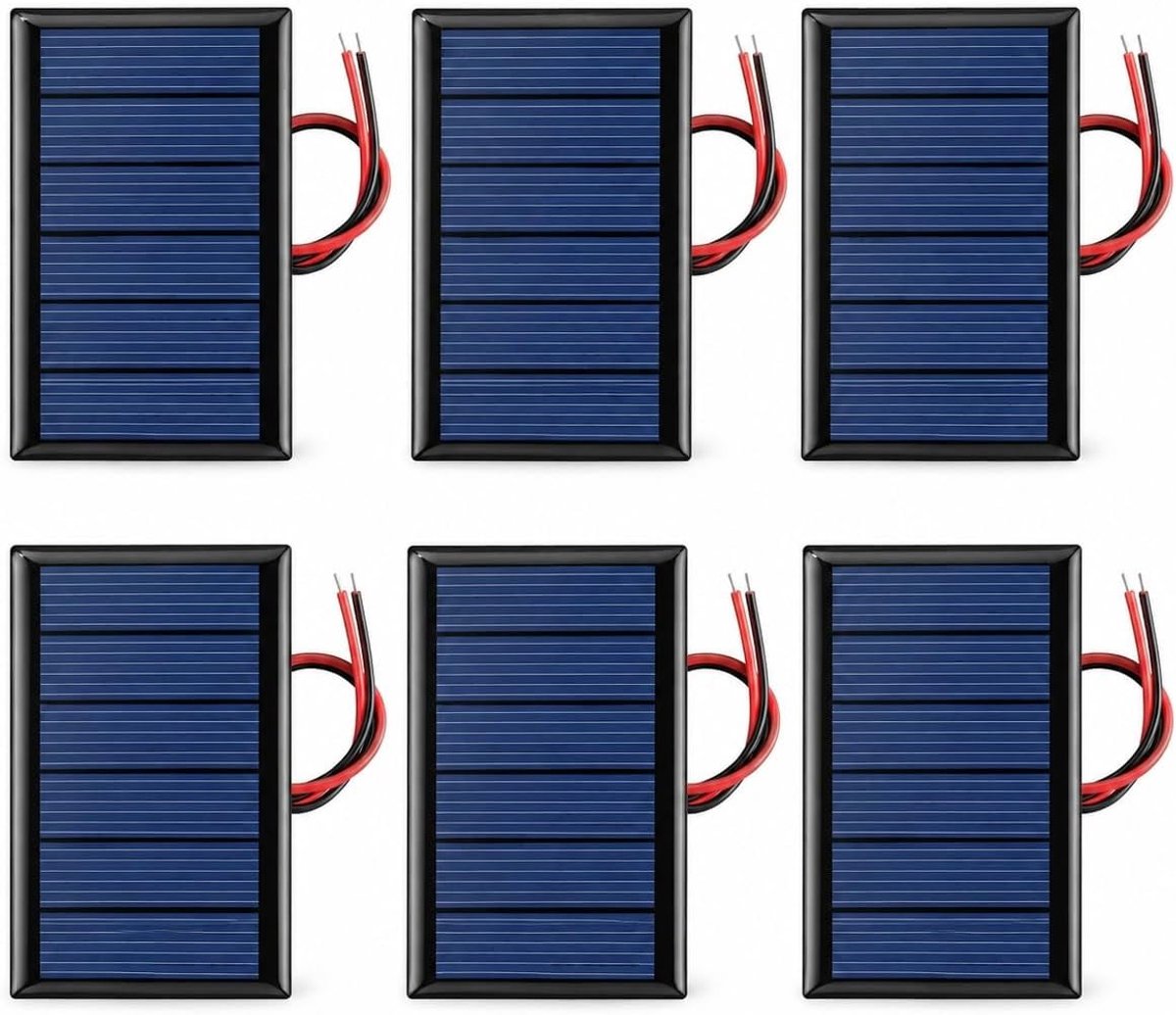 6 stuks mini-zonnepanelen 3 V 0,3 W 65 × 48 mm zonnecelmodule voor doe-het-zelfprojecten, zonnespeelgoed - ShopVlot