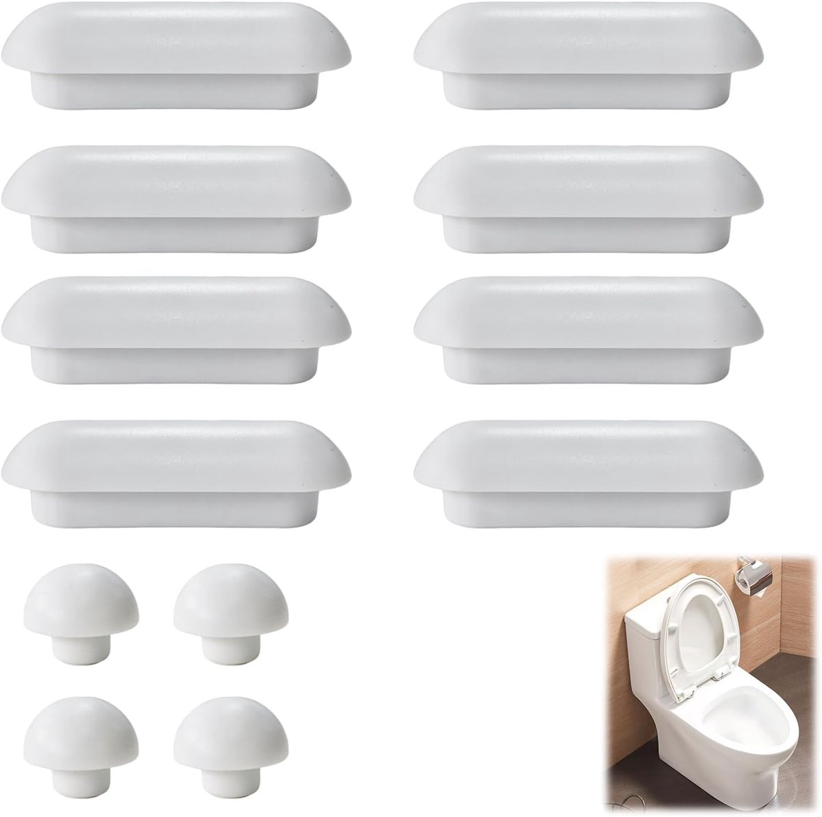 Set van 12 pads voor wc-bril – universele stabilisatoren en beschermers voor toiletbrillen – eenvoudige installatie - ShopVlot